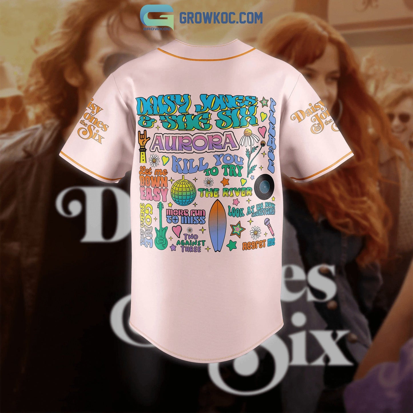 Aurora Tour Daisy Jones And The Six Baseball Jersey baseball jersey product view 3
