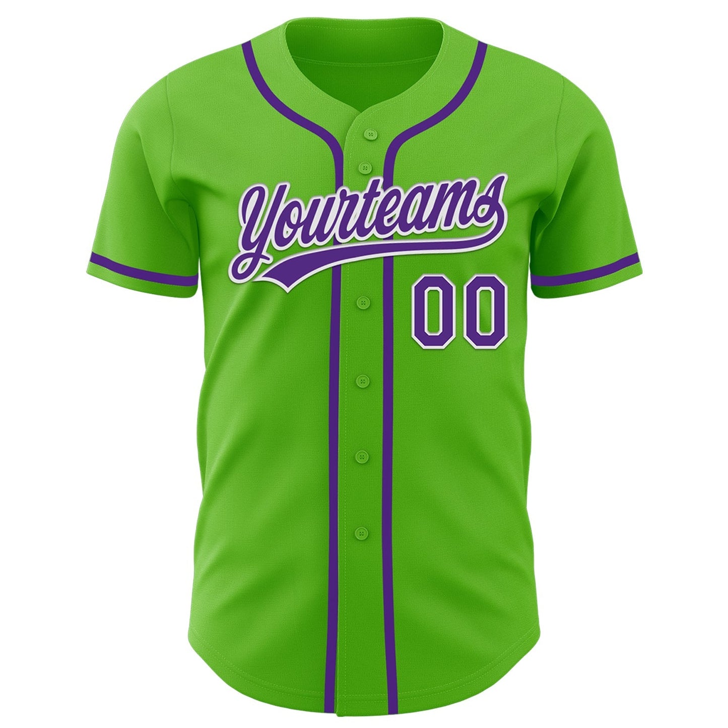 Custom Aurora Green Purple-White Authentic Baseball Jersey baseball jersey product view 2