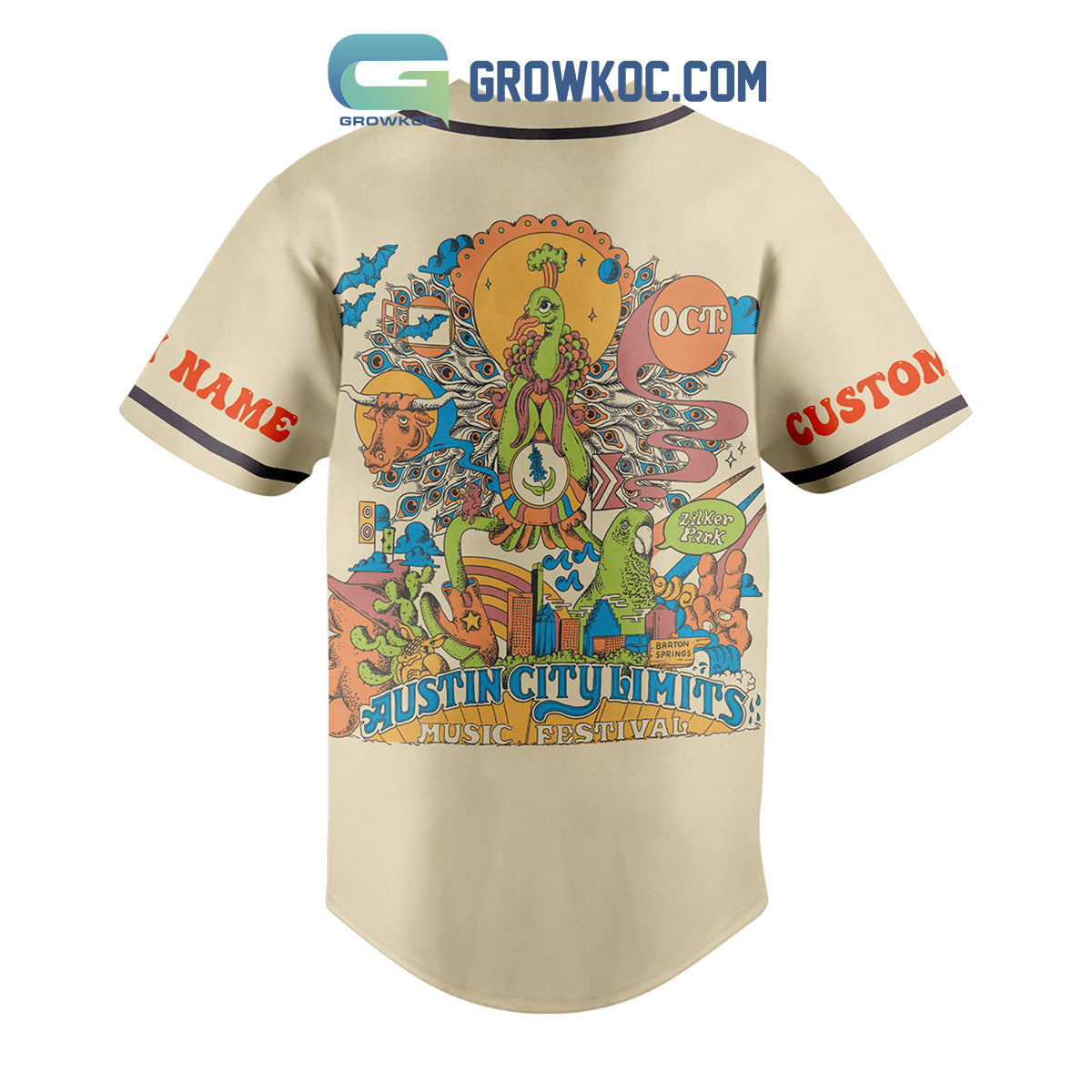Austin City Limits Music Festival Personalized Baseball Jersey baseball jersey product view 1