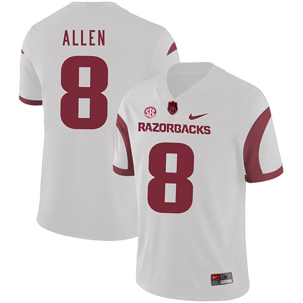 Austin Allen 8 White College Football Jersey football jersey product view 1