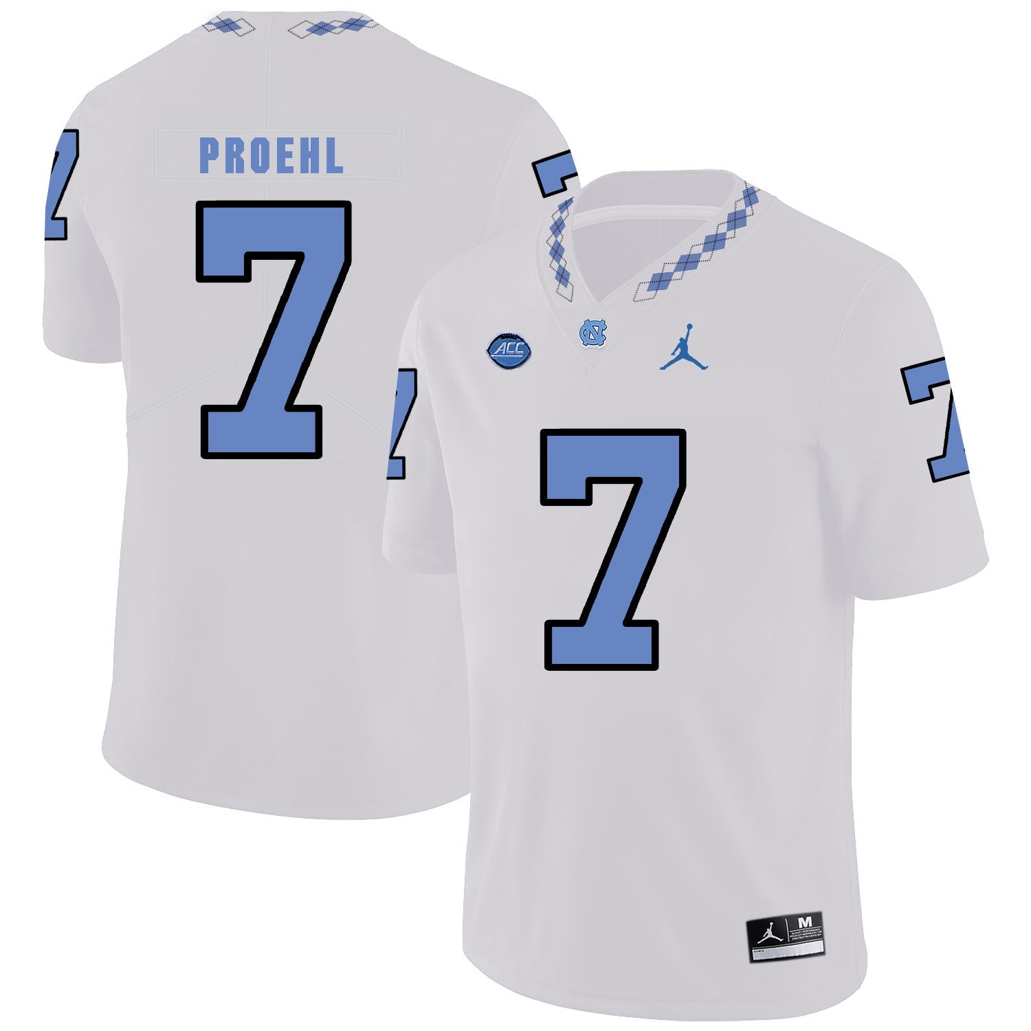 Austin Proehl 7 White College Football Jersey football jersey product view 1