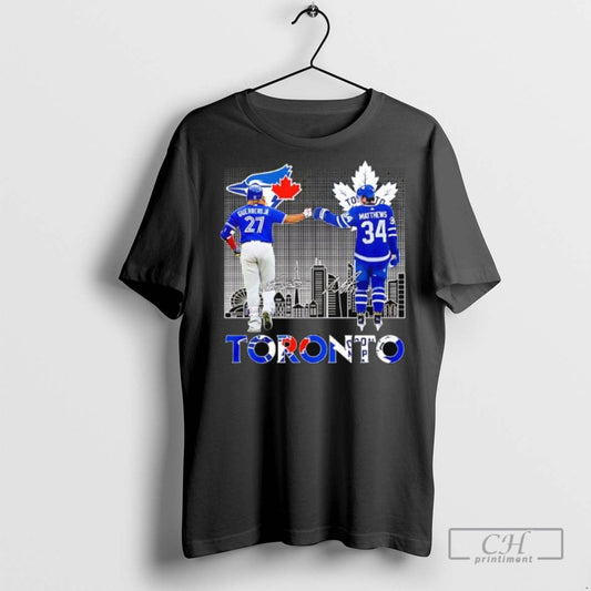 Auston Matthews Toronto Maple Leafs Vs Vladimir Guerrero Jr Toronto Blue Jays Signatures T Shirts - T-Shirt, Sweatshirt, Hoodie