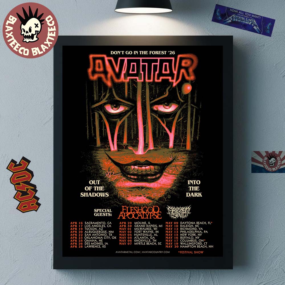 Avatar Dont Go In The Forest 2026 North America Tour City Dates Out Of The Shadows Into The Dark Home Decor Poster Canvas - T-Shirt, Sweatshirt, Hoodie