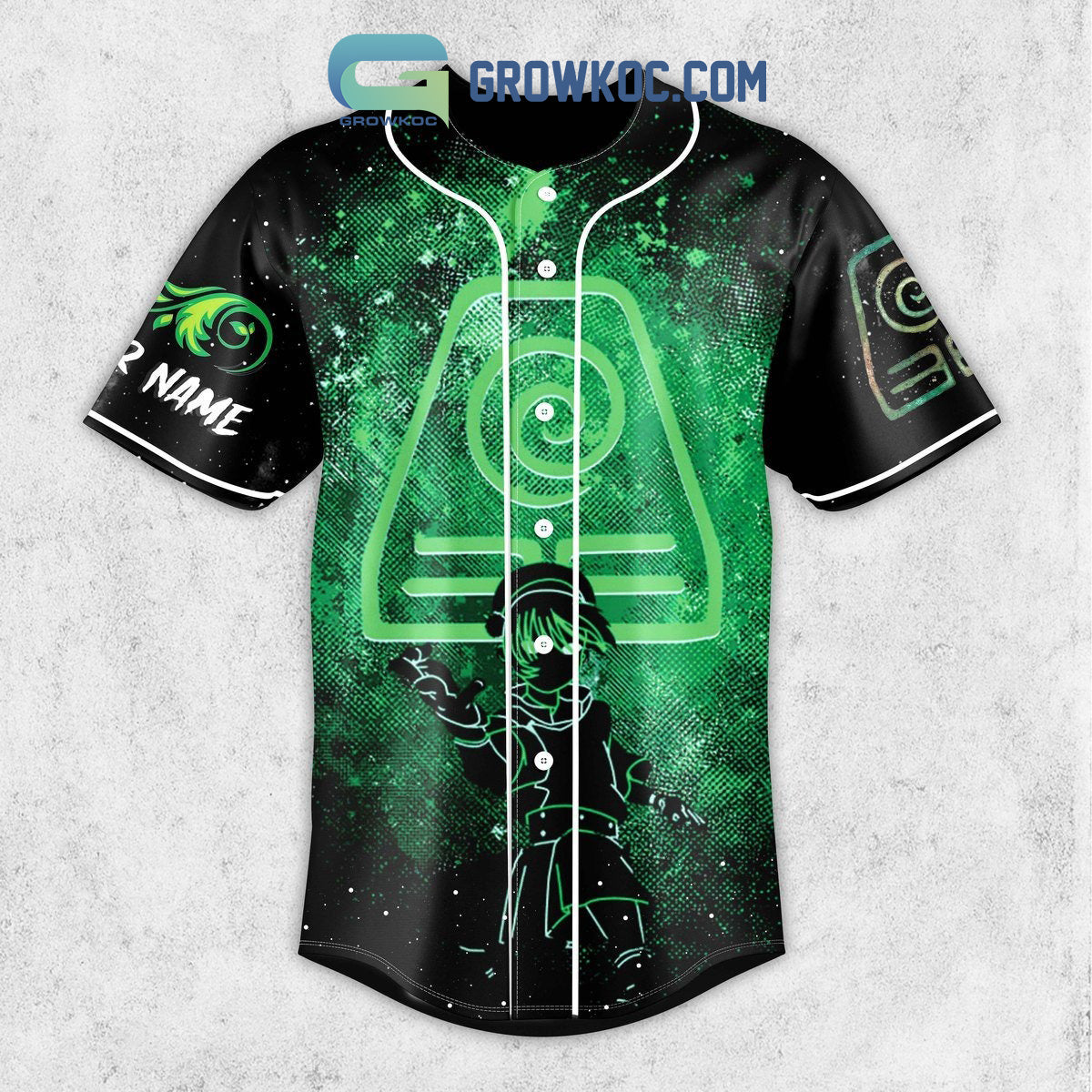 Avatar The Last Airbender Earthbending Fan Personalized Baseball Jersey baseball jersey product view 2