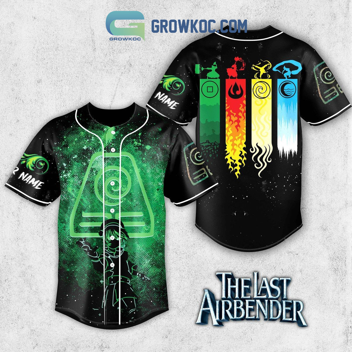 Avatar The Last Airbender Earthbending Fan Personalized Baseball Jersey baseball jersey product view 4
