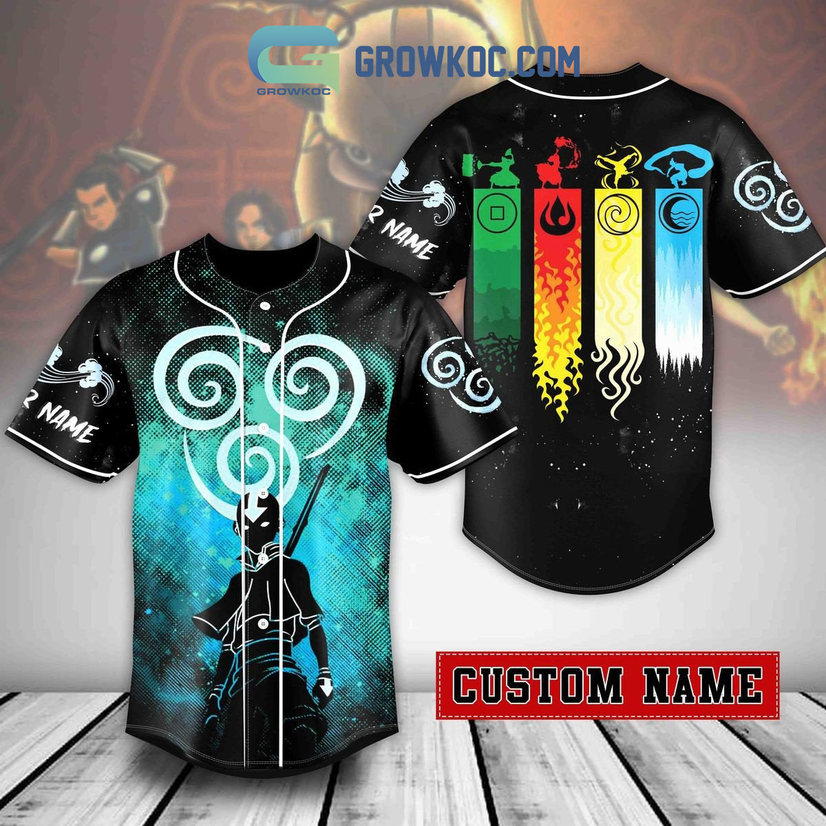 Avatar The Last Airbender Fan Personalized Baseball Jersey baseball jersey product view 1