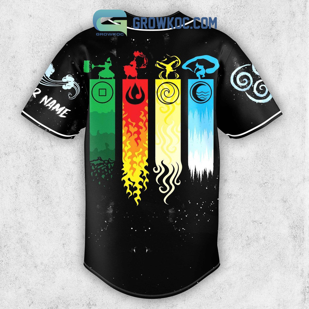 Avatar The Last Airbender Fan Personalized Baseball Jersey baseball jersey product view 3