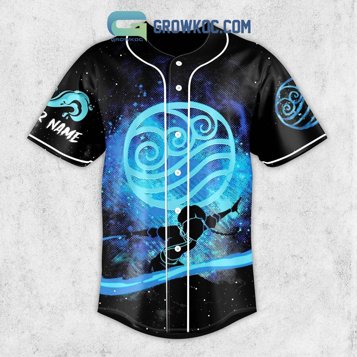 Avatar The Last Airbender Waterbending Fan Personalized Baseball Jersey baseball jersey product view 2