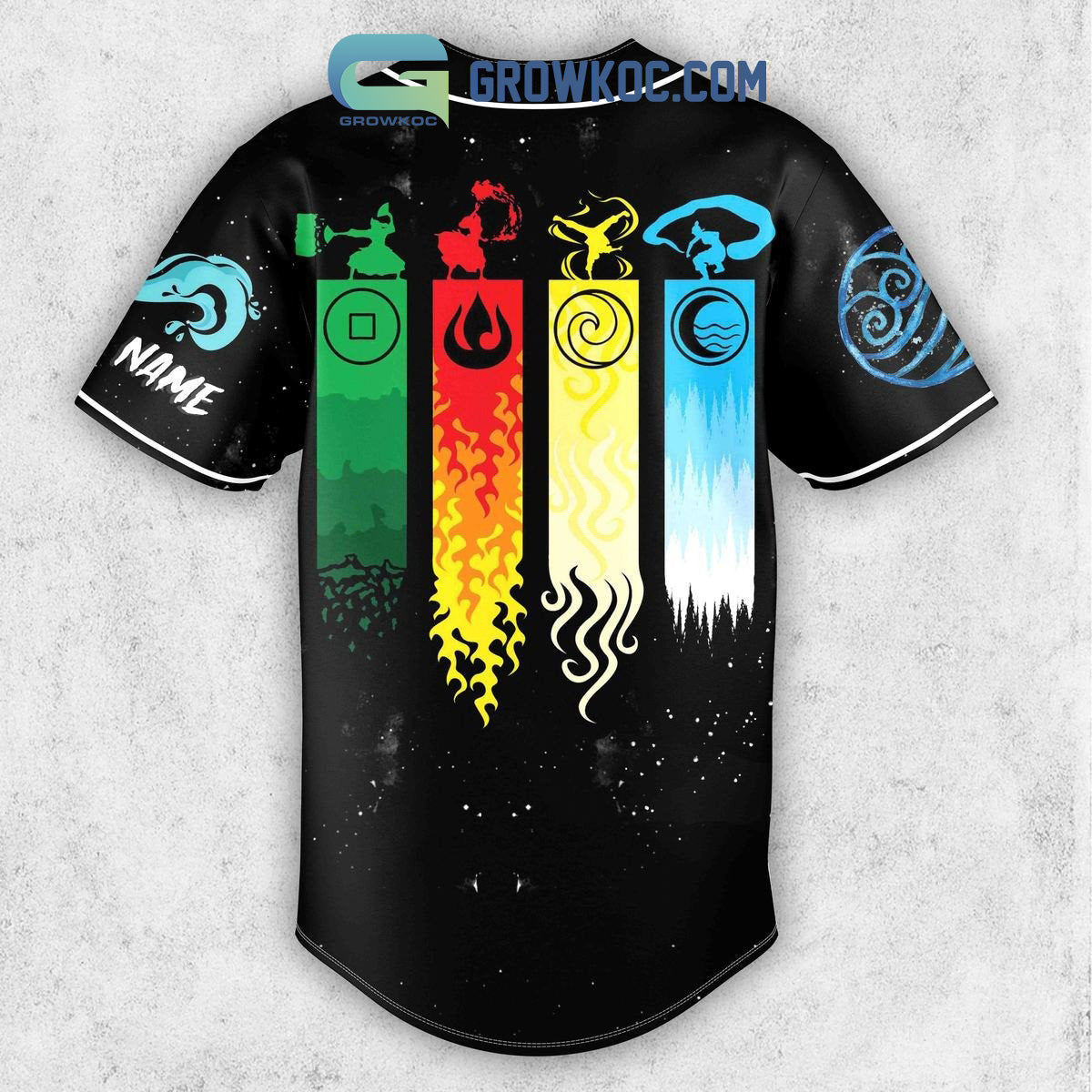 Avatar The Last Airbender Waterbending Fan Personalized Baseball Jersey baseball jersey product view 3