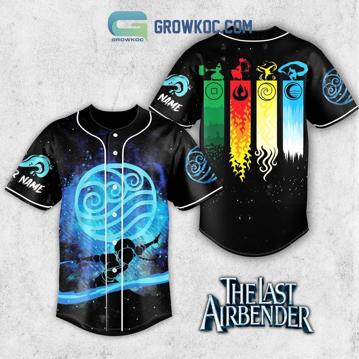 Avatar The Last Airbender Waterbending Fan Personalized Baseball Jersey baseball jersey product view 4