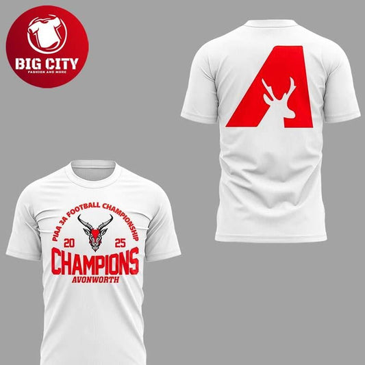 Avonworth Antelopes PIAA 3A Football Champions 2025 Two Sided Shirt Unisex T-shirt, Sweatshirt, Hoodie, Long Sleeve Tee - T-Shirt, Sweatshirt, Hoodie