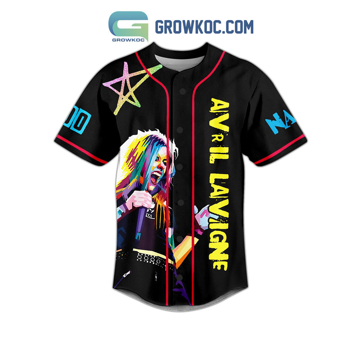 Avril Lavigne I’m Thinking What The Hell Personalized Baseball Jersey baseball jersey product view 2