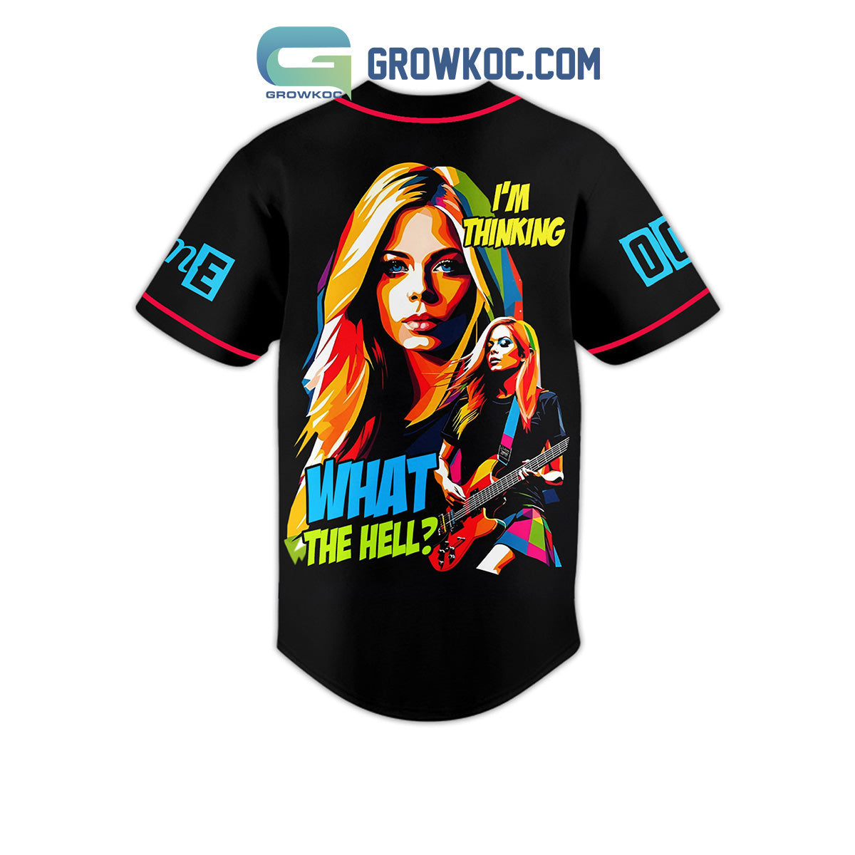 Avril Lavigne I’m Thinking What The Hell Personalized Baseball Jersey baseball jersey product view 3