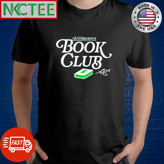 Awesome A.J. BROWN’S BOOK CLUB signature shirt Unisex T-shirt, Sweatshirt, Hoodie, Long Sleeve Tee - T-Shirt, Sweatshirt, Hoodie