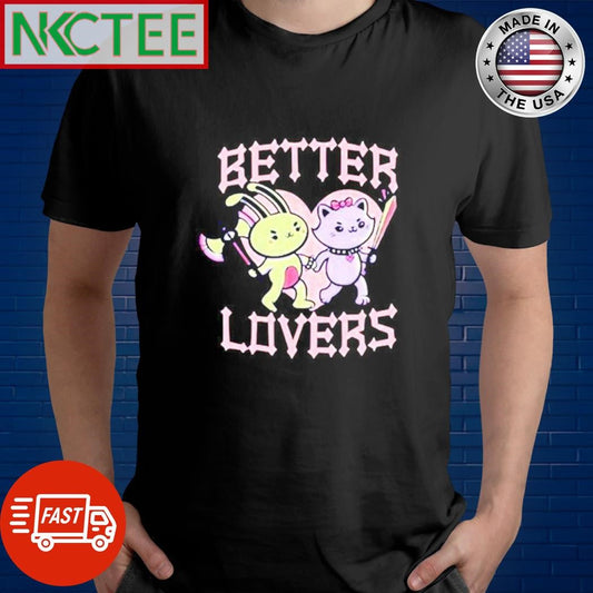 Awesome Better Lovers Friends bunny cat cartoon shirt Unisex T-shirt, Sweatshirt, Hoodie, Long Sleeve Tee - T-Shirt, Sweatshirt, Hoodie