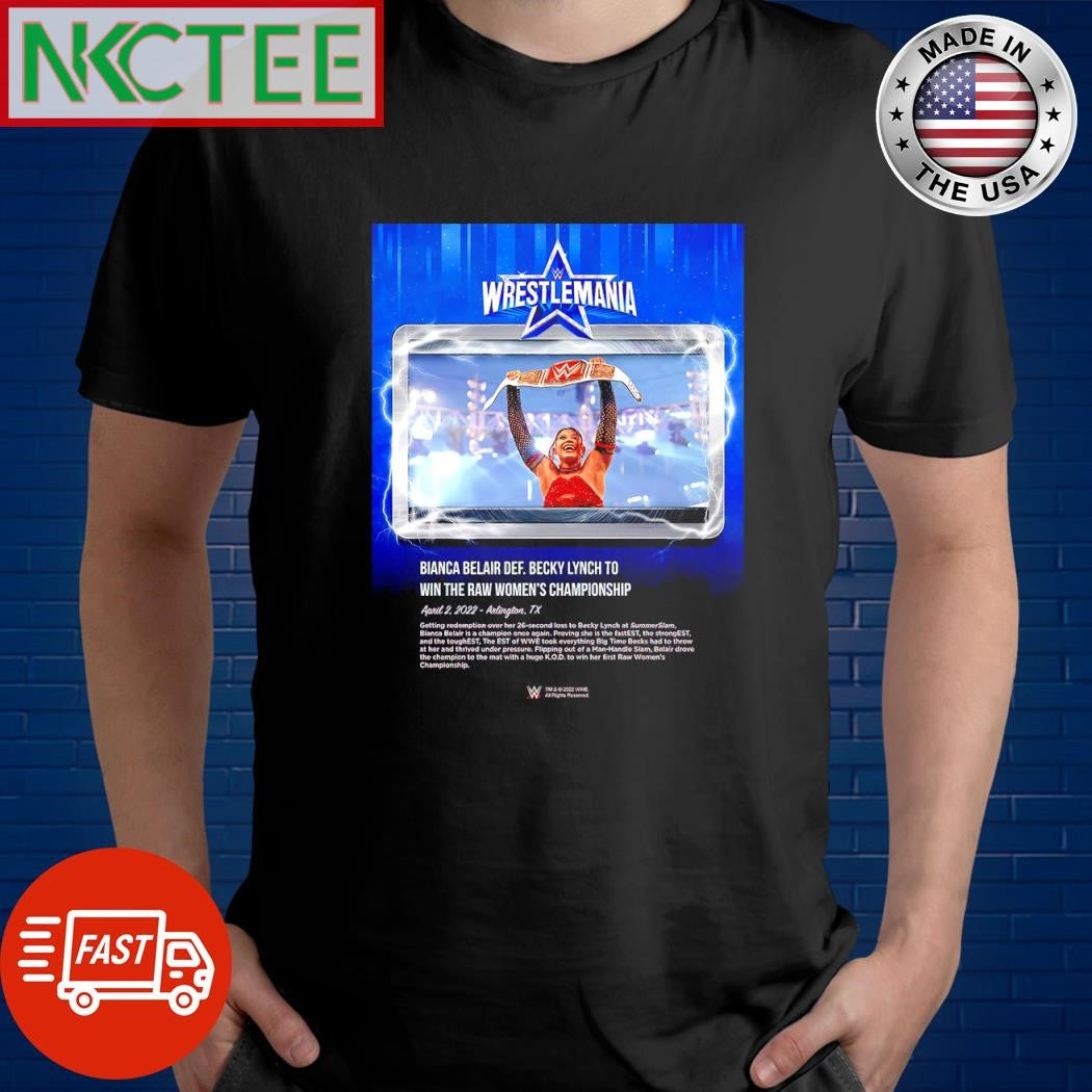 Awesome Bianca Belair WrestleMania 38 Night 1 photo shirt Unisex T-shirt, Sweatshirt, Hoodie, Long Sleeve Tee - T-Shirt, Sweatshirt, Hoodie