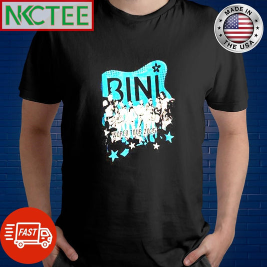 Awesome Bini World Tour 2025 stars shirt Unisex T-shirt, Sweatshirt, Hoodie, Long Sleeve Tee - T-Shirt, Sweatshirt, Hoodie
