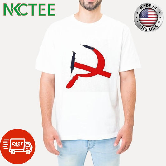Awesome Communist Symbol syringe shirt Unisex T-shirt, Sweatshirt, Hoodie, Long Sleeve Tee - T-Shirt, Sweatshirt, Hoodie