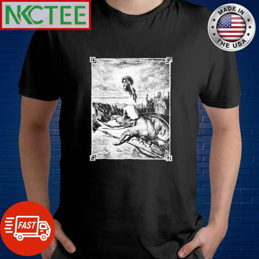 Awesome David slays Goliath Bible art Occult Gothic Medieval Grunge paint shirt Unisex T-shirt, Sweatshirt, Hoodie, Long Sleeve Tee - T-Shirt, Sweatshirt, Hoodie