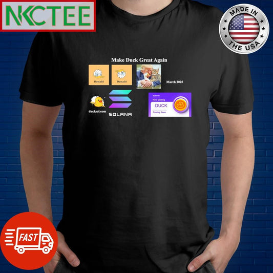 Awesome Donald Trump and Donald Duck and AscendEX new listing duck coin and Solana shirt Unisex T-shirt, Sweatshirt, Hoodie, Long Sleeve Tee - T-Shirt, Sweatshirt, Hoodie
