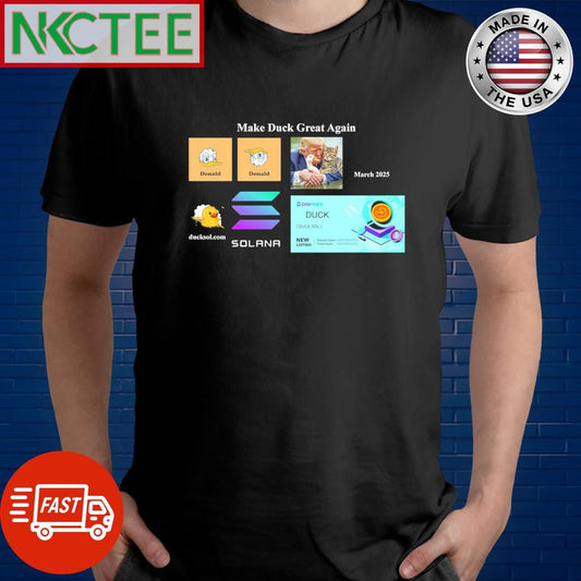 Awesome Donald Trump and Donald Duck and DigiFinex new listing duck coin and Solana shirt Unisex T-shirt, Sweatshirt, Hoodie, Long Sleeve Tee - T-Shirt, Sweatshirt, Hoodie