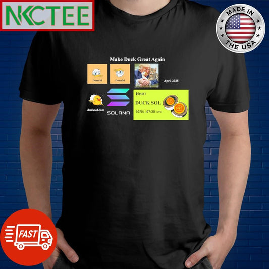 Awesome Donald Trump and Donald Duck and Hibt new listing duck coin and Solana shirt Unisex T-shirt, Sweatshirt, Hoodie, Long Sleeve Tee - T-Shirt, Sweatshirt, Hoodie