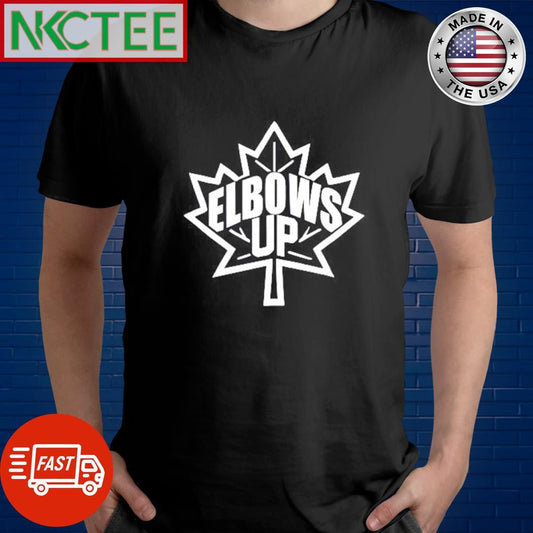 Awesome Elbows Up Canada leaf shirt Unisex T-shirt, Sweatshirt, Hoodie, Long Sleeve Tee - T-Shirt, Sweatshirt, Hoodie