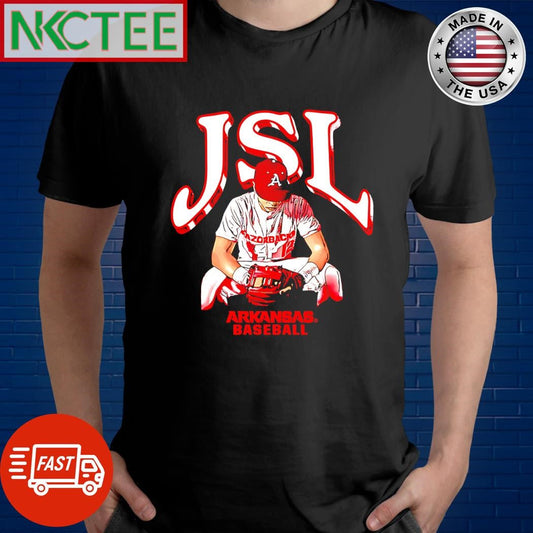 Awesome JSL Arkansas Razorbacks baseball graphic shirt Unisex T-shirt, Sweatshirt, Hoodie, Long Sleeve Tee - T-Shirt, Sweatshirt, Hoodie