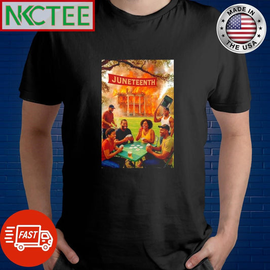 Awesome Juneteenth fire paint shirt Unisex T-shirt, Sweatshirt, Hoodie, Long Sleeve Tee - T-Shirt, Sweatshirt, Hoodie