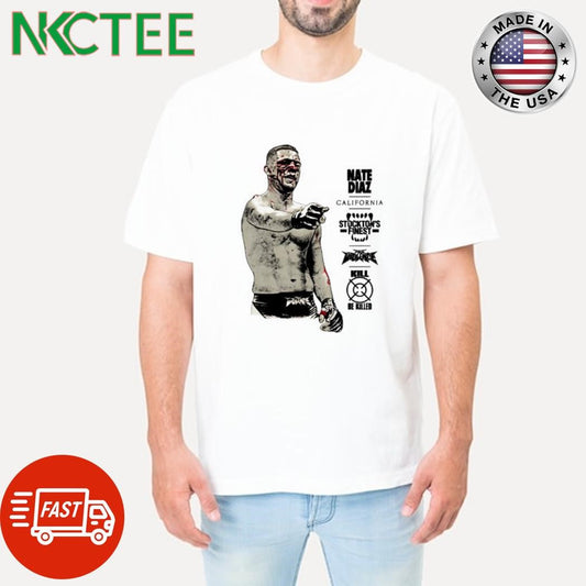 Awesome Nate diaz stockton’s finest injured shirt Unisex T-shirt, Sweatshirt, Hoodie, Long Sleeve Tee - T-Shirt, Sweatshirt, Hoodie