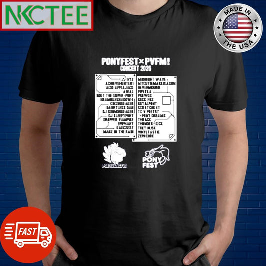 Awesome PonyFest Online x PonyvilleFM concert 2025 shirt Unisex T-shirt, Sweatshirt, Hoodie, Long Sleeve Tee - T-Shirt, Sweatshirt, Hoodie