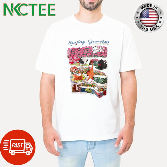 Awesome Spring Garden flowers dogs graphic shirt Unisex T-shirt, Sweatshirt, Hoodie, Long Sleeve Tee - T-Shirt, Sweatshirt, Hoodie