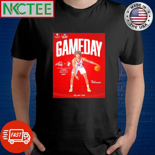 Awesome Stony Brook Mens Basketball Game day with Northeastern Nick Woodard shirt Unisex T-shirt, Sweatshirt, Hoodie, Long Sleeve Tee - T-Shirt, Sweatshirt, Hoodie