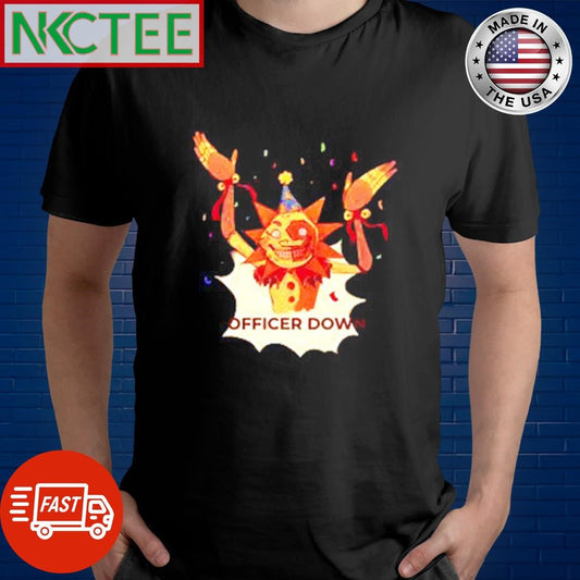 Awesome Sundrop officer down clown shirt Unisex T-shirt, Sweatshirt, Hoodie, Long Sleeve Tee - T-Shirt, Sweatshirt, Hoodie