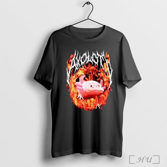 Axolotl Fire Metal T Shirt Unisex T-shirt, Sweatshirt, Hoodie, Long Sleeve Tee - T-Shirt, Sweatshirt, Hoodie