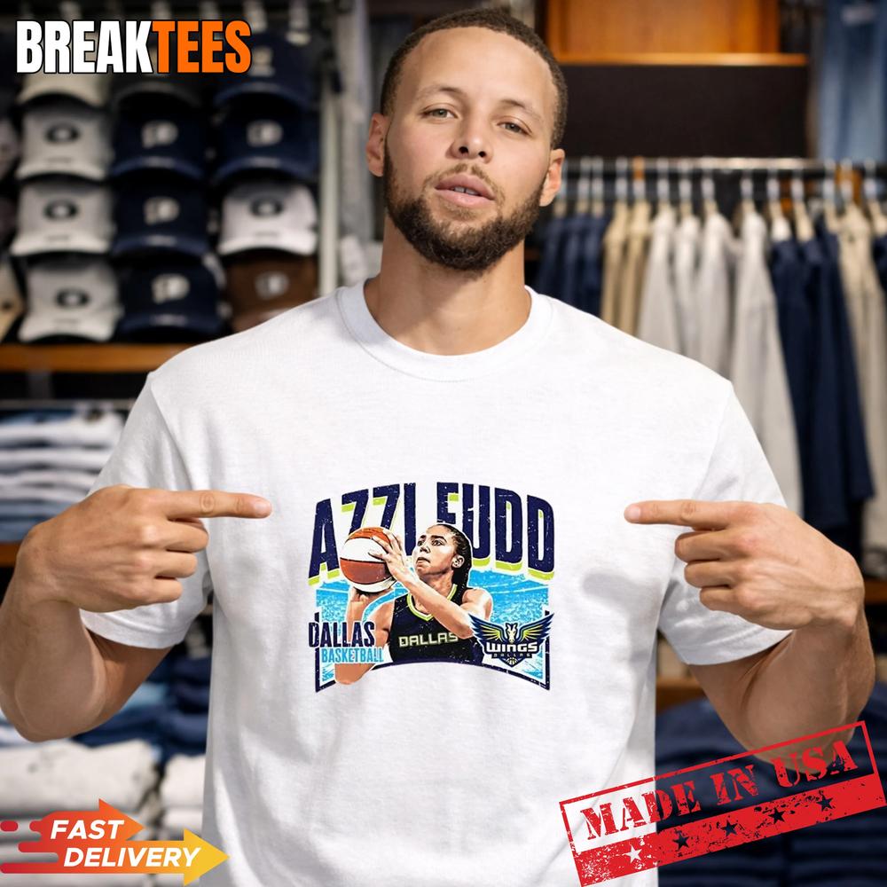 Azzi Fudd Dallas Wings WNBA player name curved T-Shirt Unisex T-shirt, Sweatshirt, Hoodie, Long Sleeve Tee - T-Shirt, Sweatshirt, Hoodie