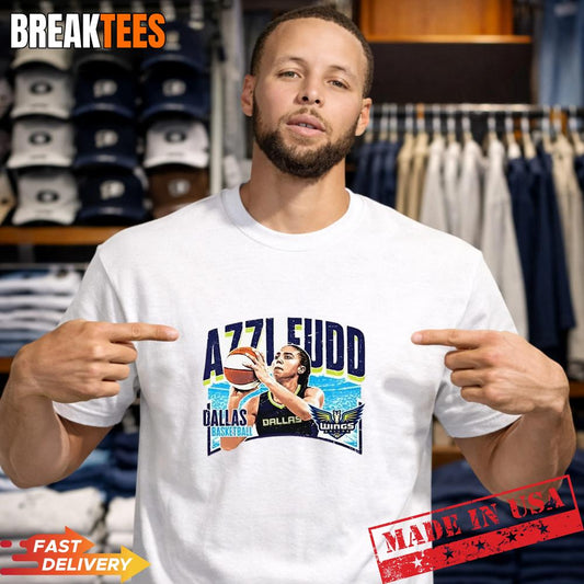 Azzi Fudd Dallas Wings WNBA player name curved T-Shirt Unisex T-shirt, Sweatshirt, Hoodie, Long Sleeve Tee - T-Shirt, Sweatshirt, Hoodie