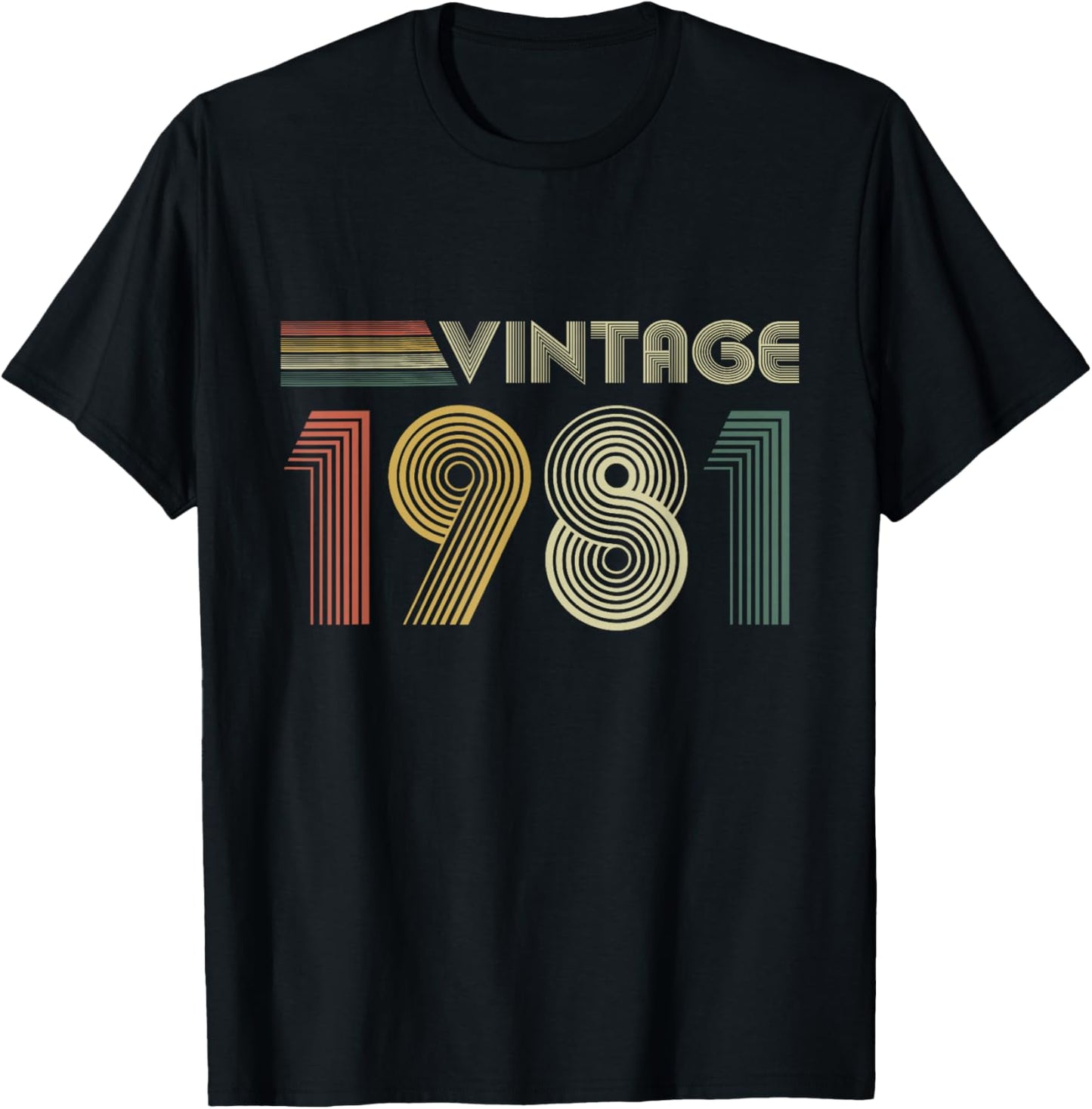 Born 1981 Tees 1981 T Black Adults Small Regular Fit Cotton Polyester