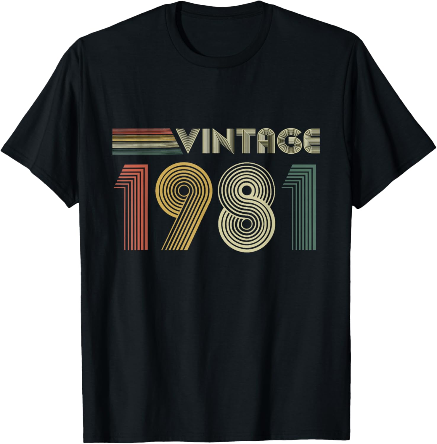 Born 1981 Tees 1981 T Black Adults Small Regular Fit Cotton Polyester