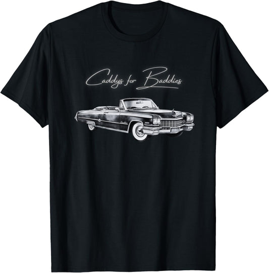 Cadillac Old School Black White Long Sleeve Designer Design