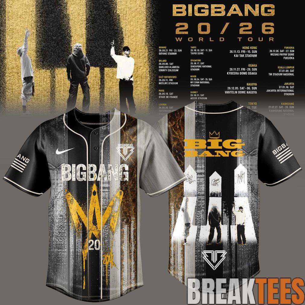 BIGBANG 2026 WORLD TOUR Limited Edition Baseball Jersey Unisex T-shirt, Sweatshirt, Hoodie, Long Sleeve Tee - T-Shirt, Sweatshirt, Hoodie