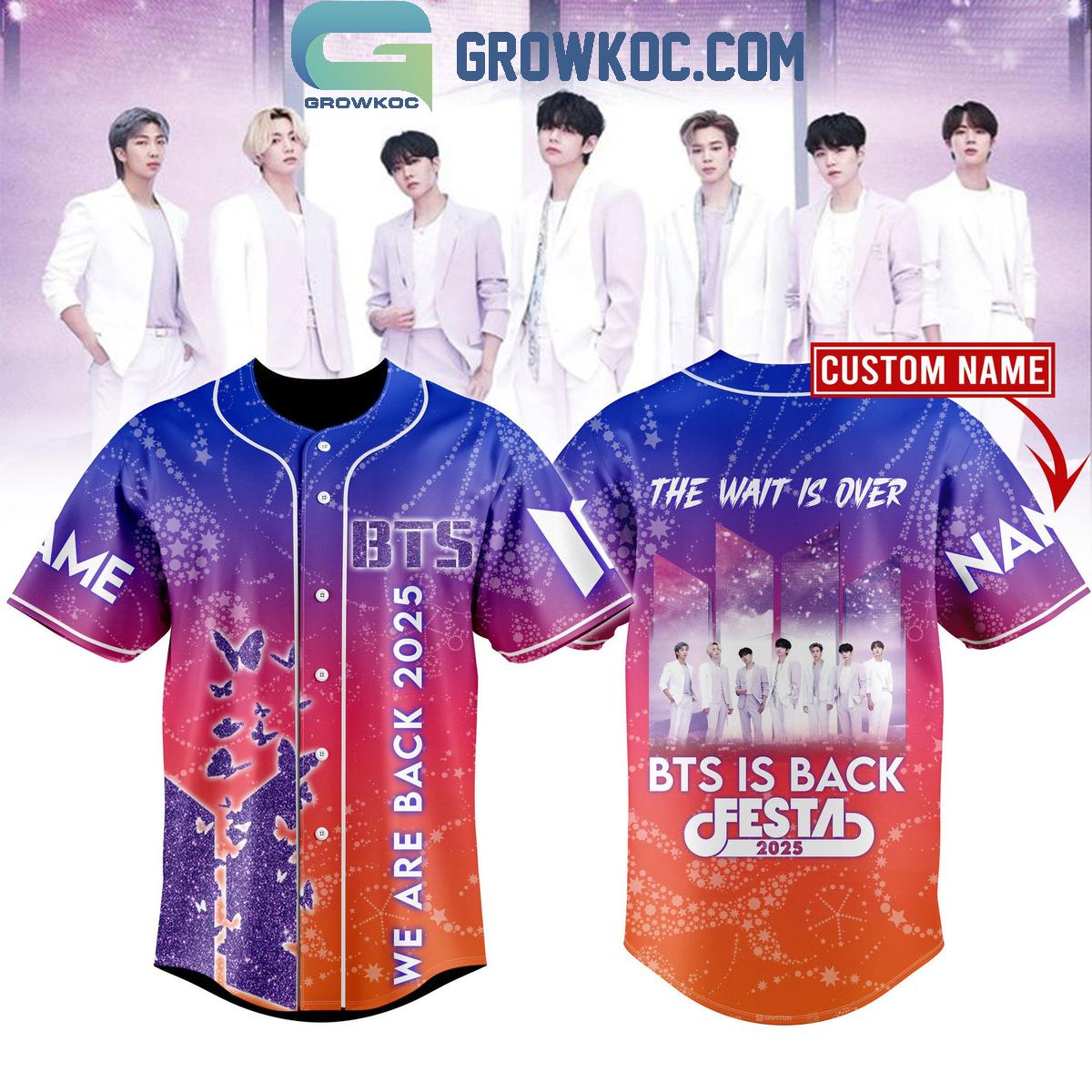 BTS Is Back Festa 2025 Baseball Jersey baseball jersey product view 1