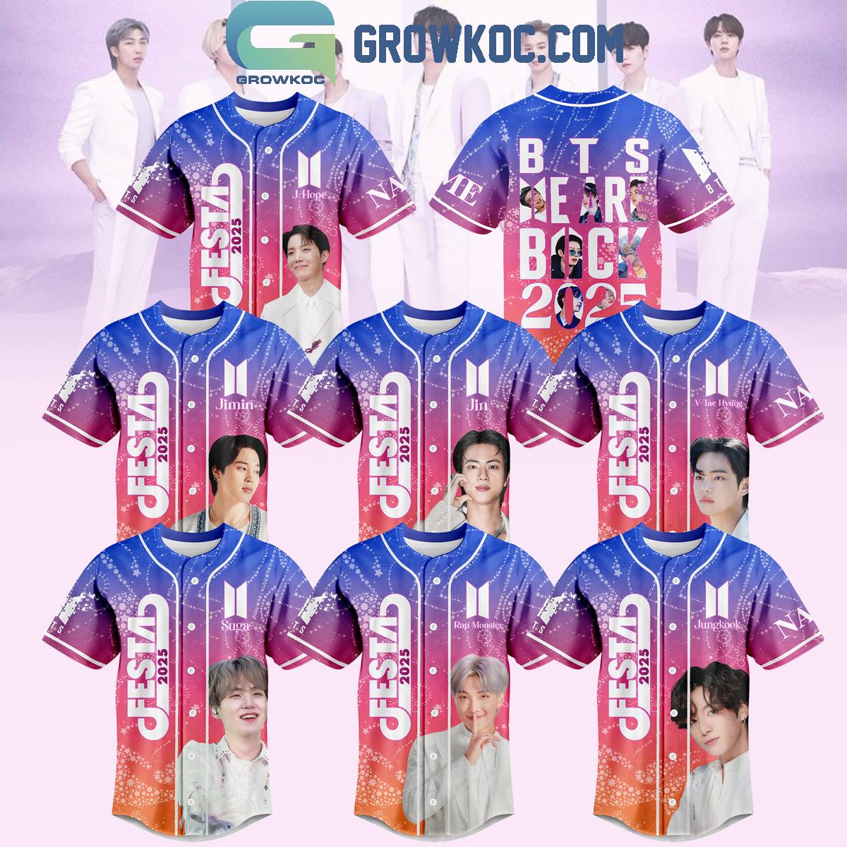 BTS We Are Back Festa 2025 Baseball Jersey baseball jersey product view 1