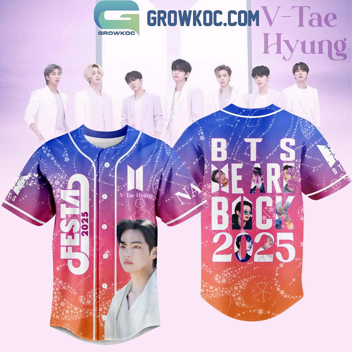 BTS We Are Back Festa 2025 Baseball Jersey baseball jersey product view 2