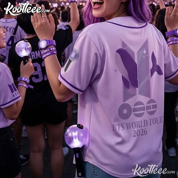 BTS World Tour 2026 Kpop Concert Merch Baseball Jersey baseball jersey product view 2
