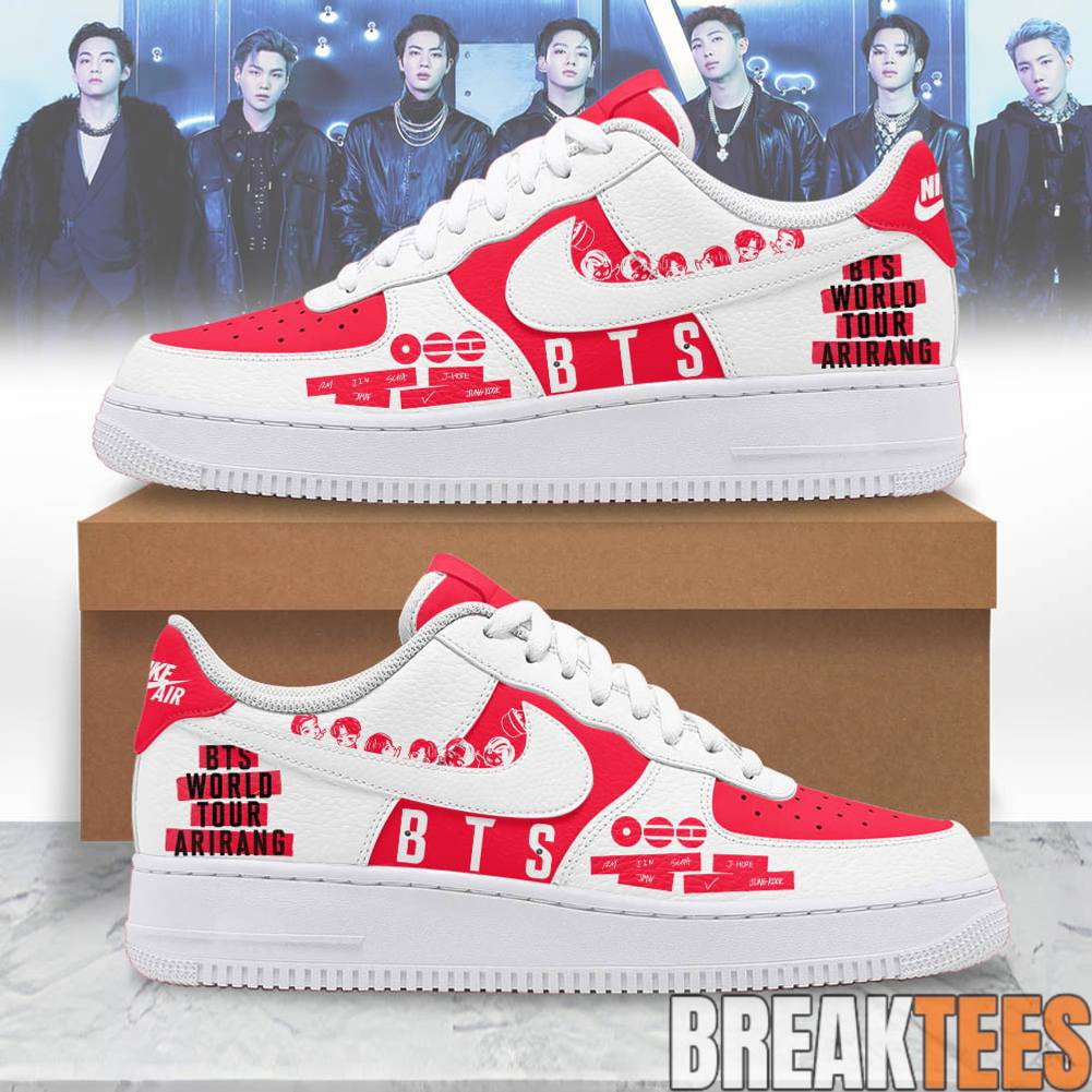 BTS World Tour Arirang Special Air Force 1 Shoes Unisex T-shirt, Sweatshirt, Hoodie, Long Sleeve Tee - T-Shirt, Sweatshirt, Hoodie