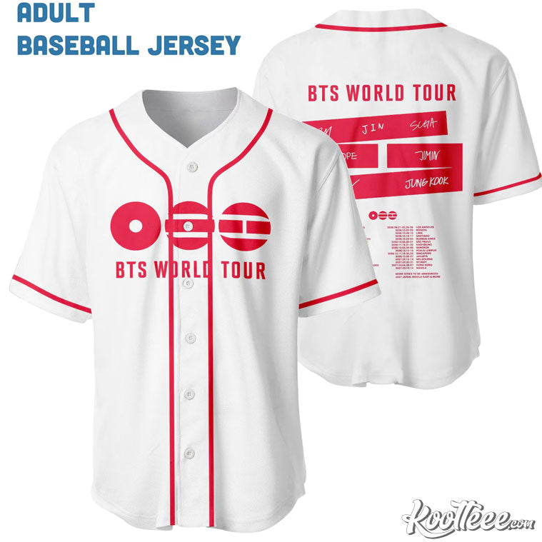 BTS World Tour Idol Kpop Fan Baseball Jersey baseball jersey product view 2