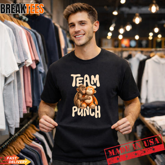 Baby Monkey Punch Team Cute Meme Animal Graphic Fan T-Shirt Unisex T-shirt, Sweatshirt, Hoodie, Long Sleeve Tee - T-Shirt, Sweatshirt, Hoodie