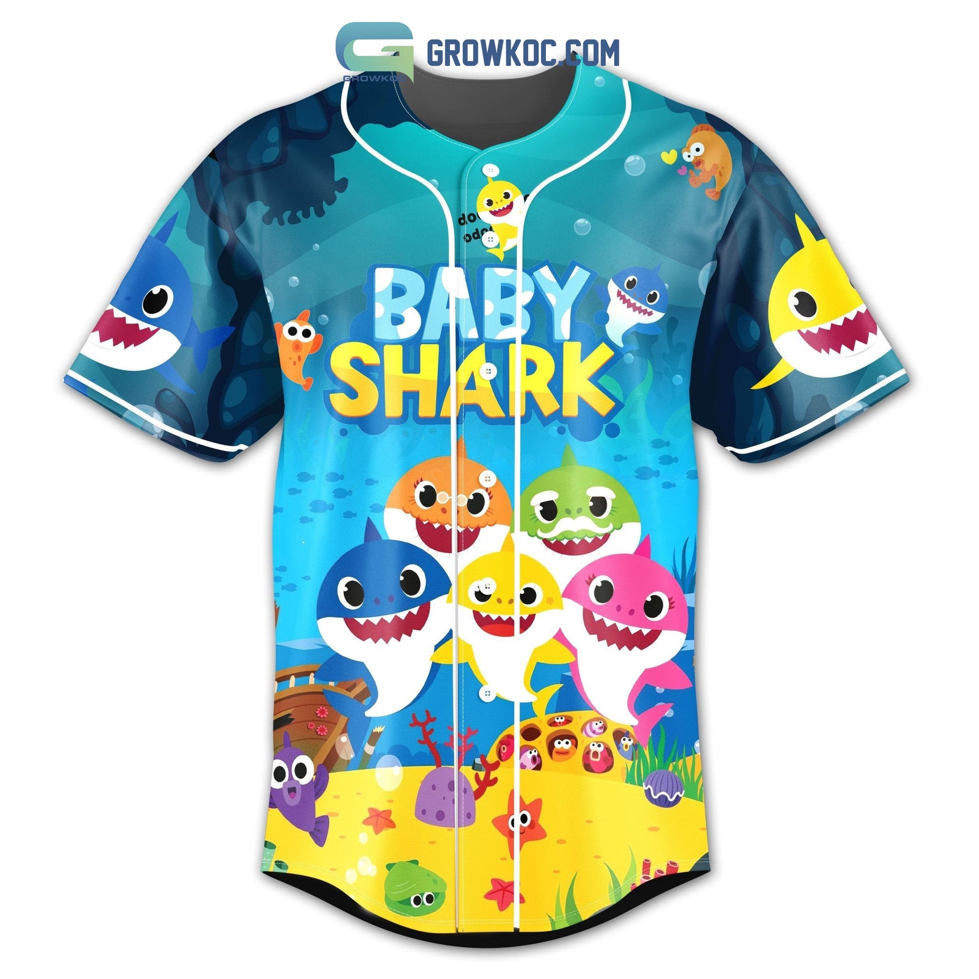 Baby Shark Doo Doo Personalized Baseball Jersey baseball jersey product view 2