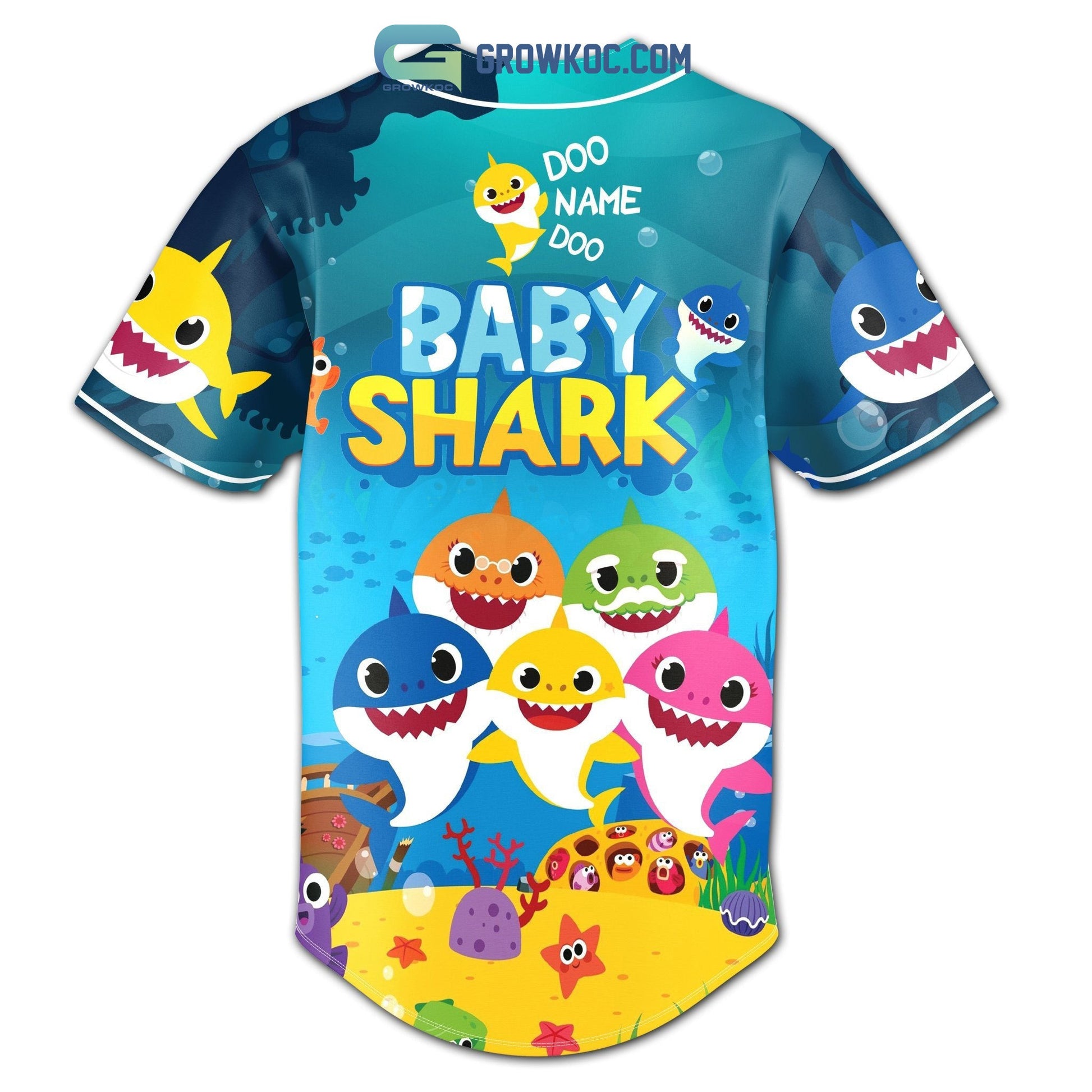 Baby Shark Doo Doo Personalized Baseball Jersey baseball jersey product view 3